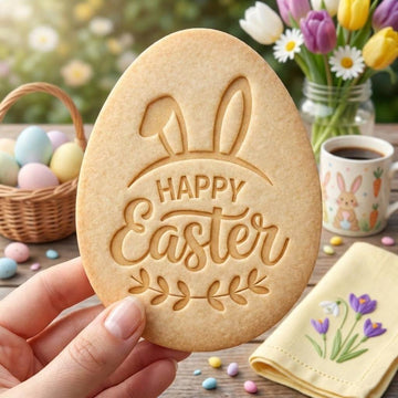 Happy Easter Bunny Cookie Cutter & Stamp, Easter Egg Cookie Stamp, Cute Bunny Easter Cookies, Spring Easter Cutter