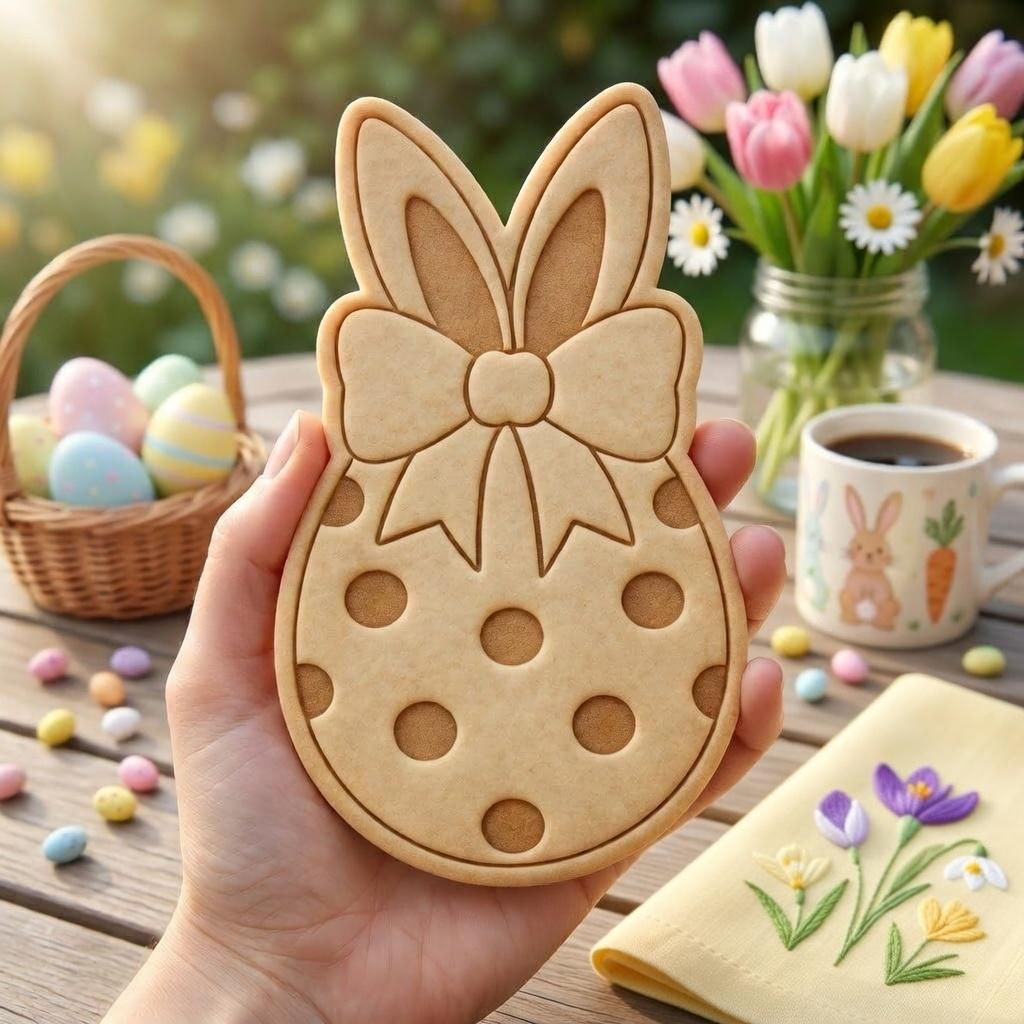 Easter Bunny Egg Cookie Cutter & Stamp, Bunny Egg Cookie Cutter, Easter Egg Bunny Cookie Stamp, Spring Easter Gift