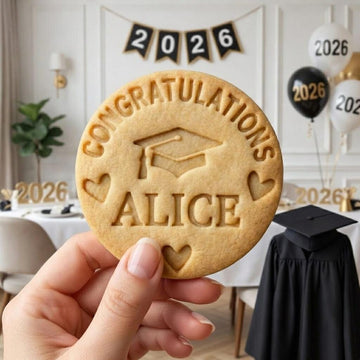 Personalized Graduation Cookie Cutter & Stamp, Custom Name Cookie Stamp 2026, Class of 2026 Cookie, Grad Cap Cookie Cutter, Graduation Gift