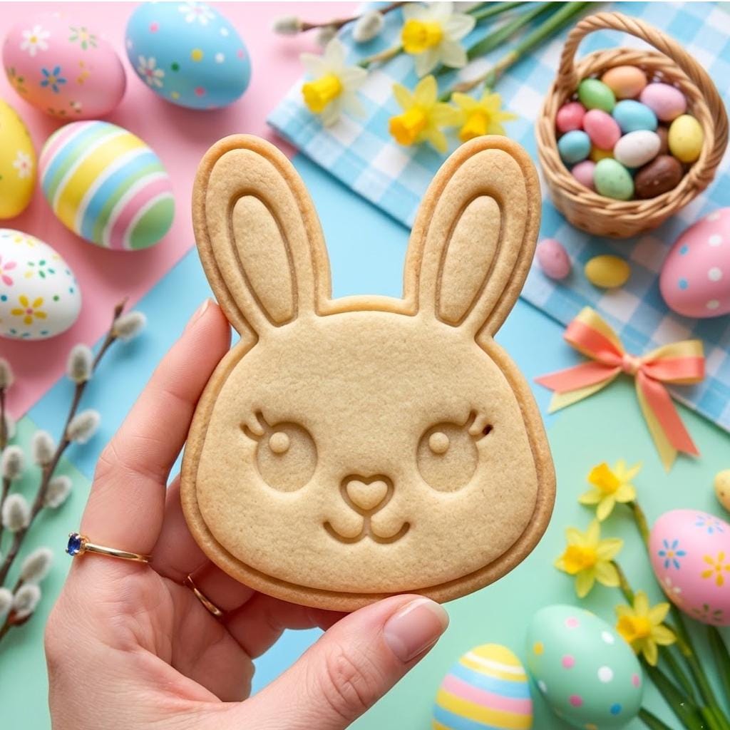 Rabbit Easter Cutter & Stamp, Easter Day Gifts, Bunny Cutter, Easter Baking, Rabbit Easter Cookie, Egg With Rabbit, Fondant Cutter