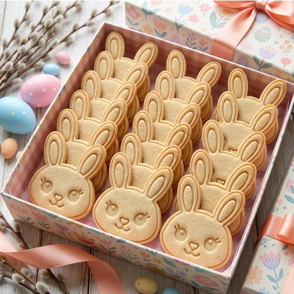 Rabbit Easter Cutter & Stamp, Easter Day Gifts, Bunny Cutter, Easter Baking, Rabbit Easter Cookie, Egg With Rabbit, Fondant Cutter