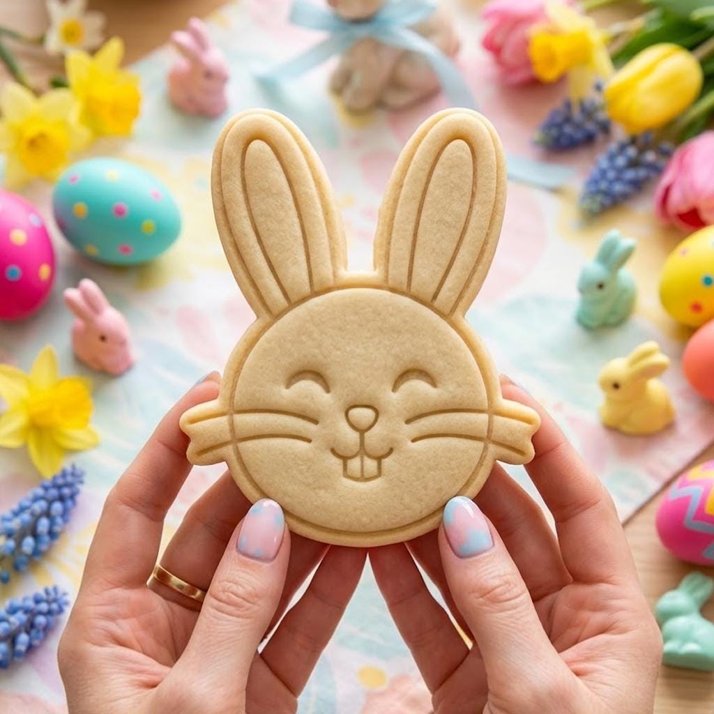 Easter Rabbit Cute Cutter Stamp, Easter Day Gifts, Bunny Cutter, Easter Baking, Rabbit Easter Cookie, Egg With Rabbit, Fondant Cutter