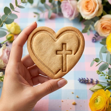 Cross with Heart Cookie Cutter Stamp, Rabbit Cookie, Heart Cross Cutter, Christian Cookie Stamp, Jesus Gifts, Jesus Love Me, Love Like Jesus