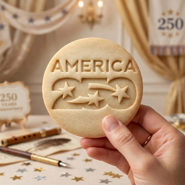 America 250 Star Cookie Cutter & Stamp, Patriotic USA 250 Years Celebration Stamp, Liberty 1776-2026 Cookie Cutter