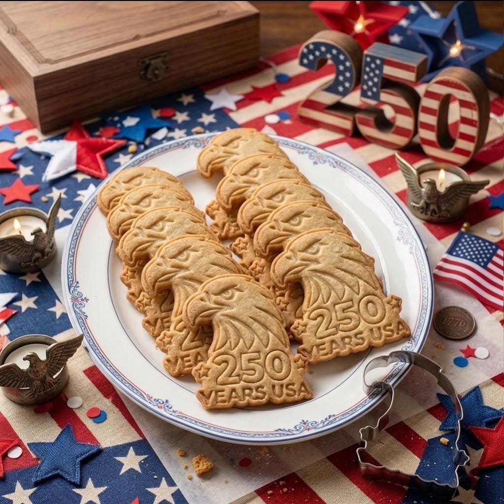 250th Anniversary With Bird USA Cookie Stamp Set, Independence Day Gift, Patriotic Baking, 250 Years of Freedom, 1776 2026 USA, Flag USA