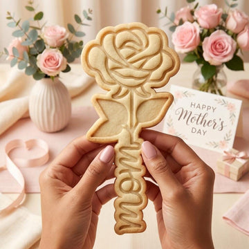 Rose Mom Cookie Cutter & Stamp, Mother's Day 2026 Cookie Cutter, Mom Mother Grandma Flower Cutter, Mama Rose Cookie Stamp