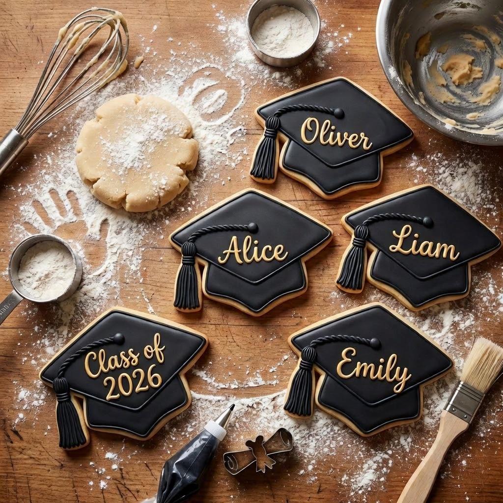 Graduation Cap Cookie Cutter, Class of 2026 Shape Cookie Cutter, Custom Name Graduation Cap Cutter, Personalized Senior 2026 Bake Tool