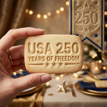 USA Freedom 250 Cookie Cutter and Stamp, Years of Freedom Cookie Stamp, Patriotic Independence Day Baking Tool America