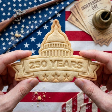 Capital 250 America Flag Cookie, 250th Anniversary Cookie Stamp Set, Independence Day Gift, Patriotic Baking, 250 Years of Freedom, Flag USA