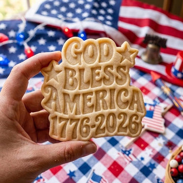 God Bless America Flag Cookie, 250th Anniversary Cookie Stamp Set, Independence Day Gift, Patriotic Baking, 250 Years of Freedom, Flag USA