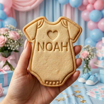 Baby Personalization Name Onesie Cookie Cutter, Baby Gift, Baby Shower Cookie Cutters, Custom Cookie Cutter Stamp Set, Birthday Baking