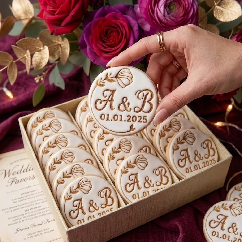 Wedding Custom Cookie Stamp Set, Personalized Fondant Embosser, Baking Tool, Wedding Gifts, Bridal Shower Cookies, Engagement Marriage