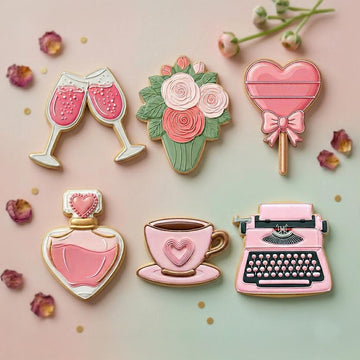 Cute Bridal Shower Set Cookie Cutter, Polymer Clay Cutter, Wedding Party Decor, Sweet Baking, Polyclay for Valentines, Engagement
