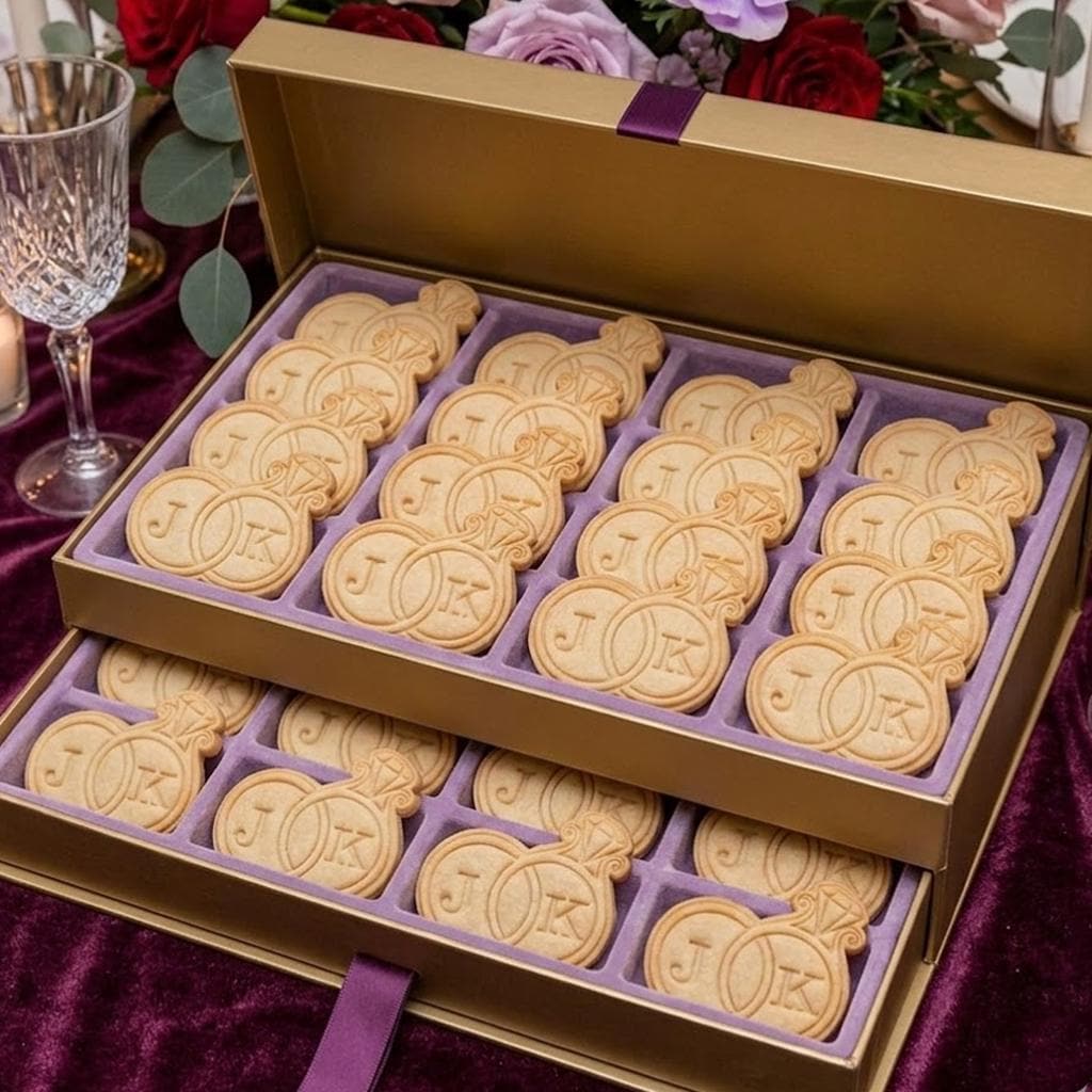Wedding Custom Ring Cookie Stamp Set, Personalized Fondant Embosser, Baking Tool, Wedding Gifts, Bridal Shower Cookies, Engagement Marriage