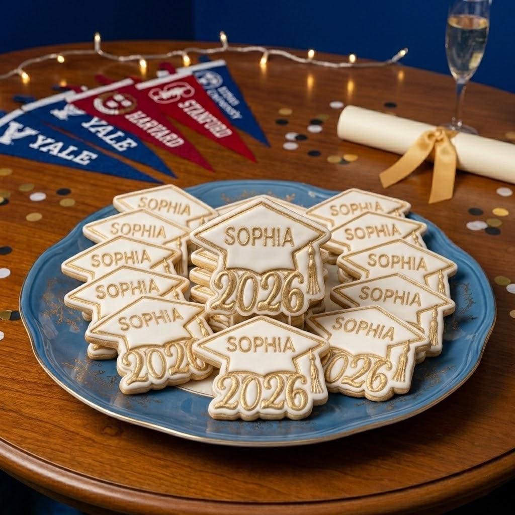 Custom Name Graduation Cap Class Of 2026 Cookie Cutter Stamp, Senior 2026, Personalized School Cookie, Graduation Gift, Grad Party Ideas