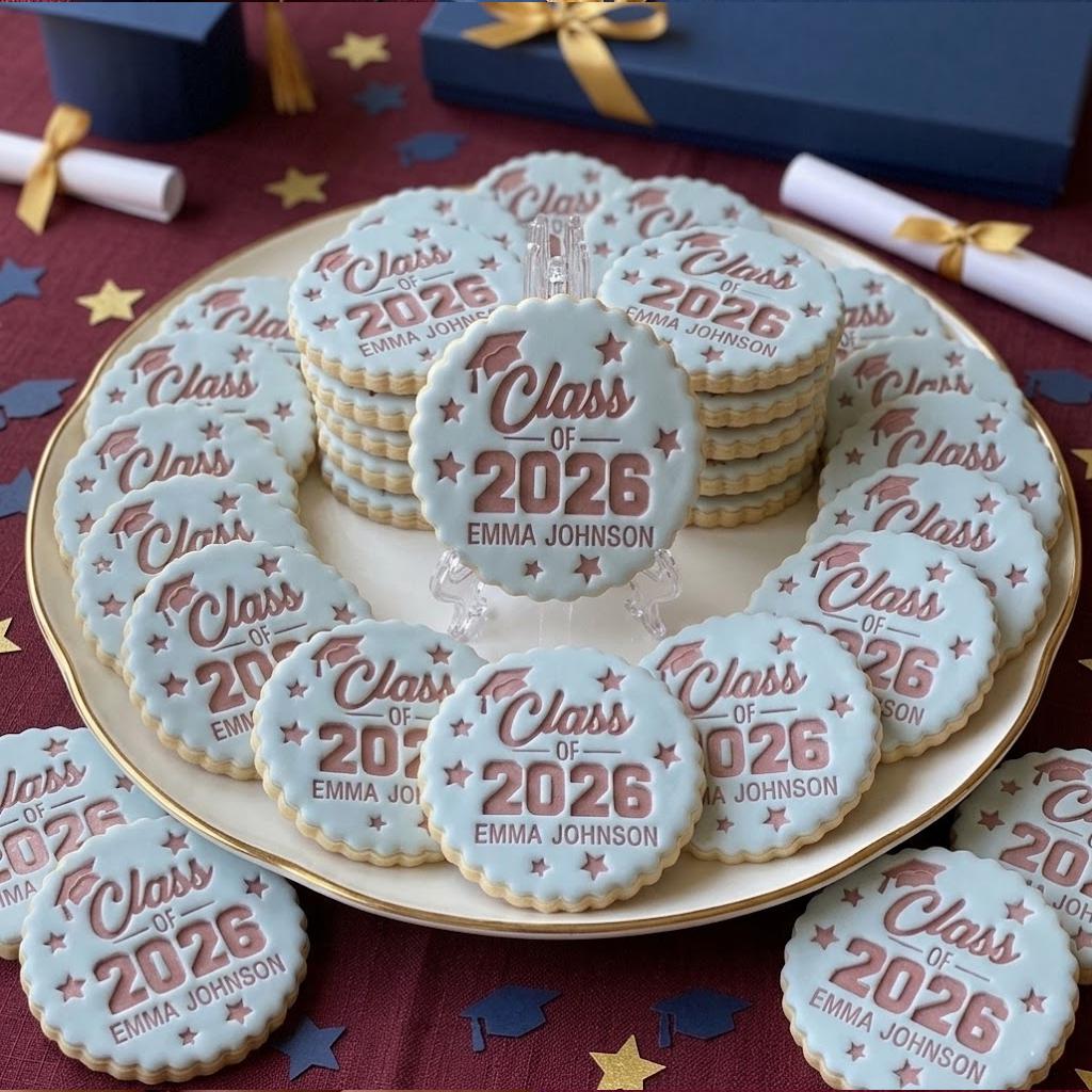 Custom Name Graduation Cap Diploma Class Of 2026 Cookie Cutter Stamp, Senior 2026, School Cookie, Graduation Gift, Grad Party Ideas
