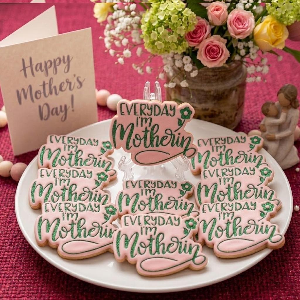 Every day I'm Motherin Cookie Cutter Stamp, MAMA Cookie, Custom Mom, Fondant Cutter, Mother's Day Gifts, Love You Mom, Mom Floral Cookie
