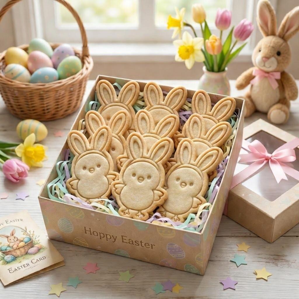 Easter Chick with Bunny Ears Cookie Cutter & Stamp, Cute Chick Bunny Cookie Cutter, Kawaii Easter Cookie Stamp