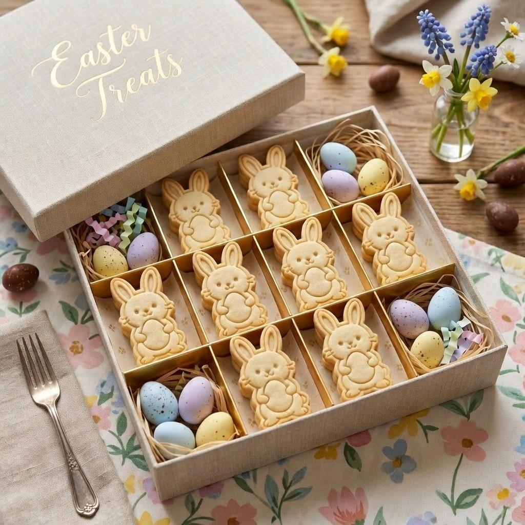 Bunny Holding Egg Cookie Cutter & Stamp, Easter Bunny Cookie Stamp, Kawaii Bunny Cookie Cutter