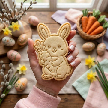 Easter Bunny Cookie Cutter & Stamp, Cute Bunny and Carrot Cookie Cutter, Easter Cookie Stamp
