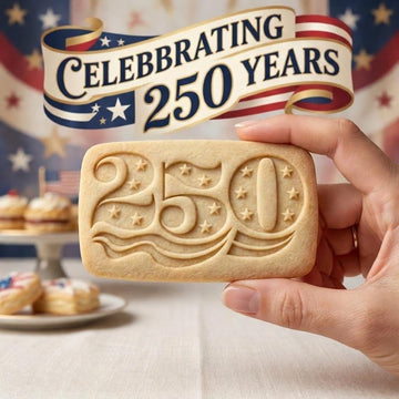 Celebrating 250 Years Cookie Cutter& Stamp, America 1776-2026 Anniversary Cookie Stamp, USA Patriotic Day Cookie Stamp