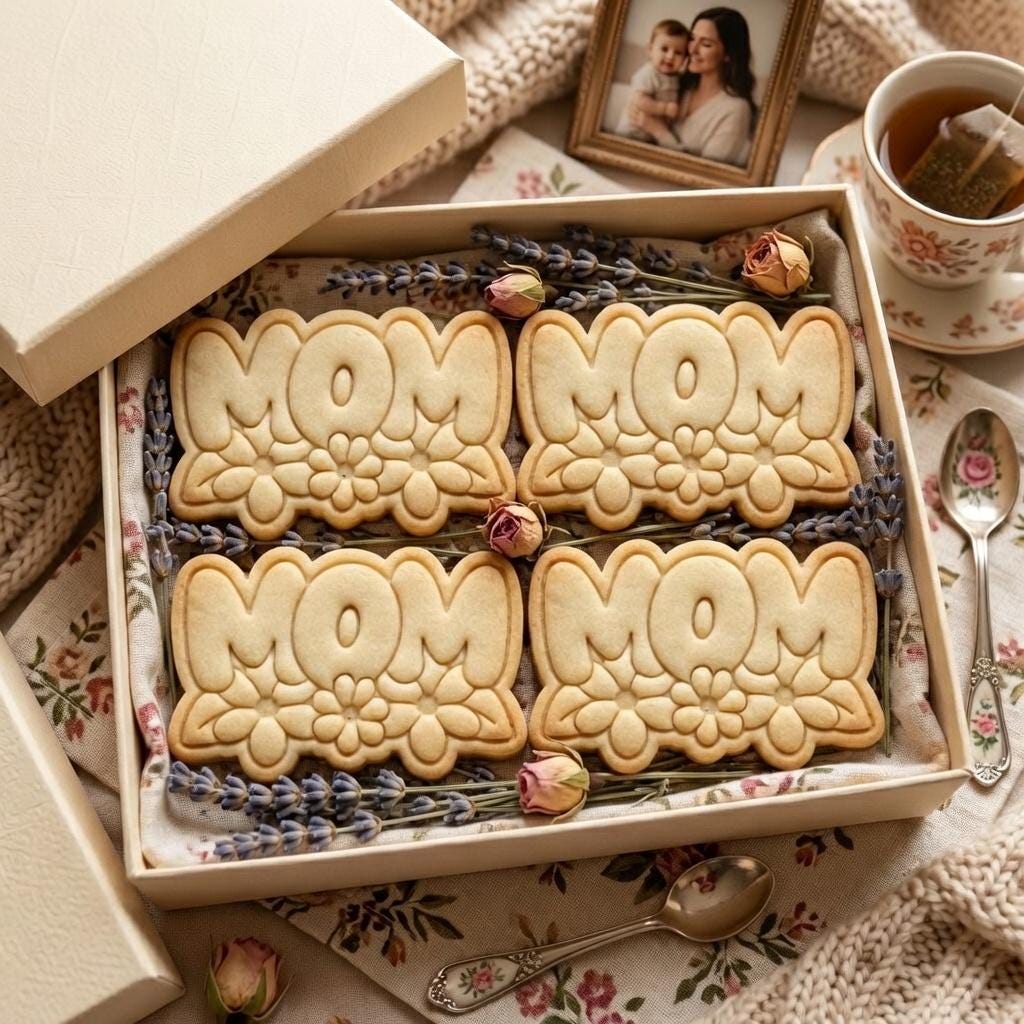 Mom Flower Cookie Cutter & Stamp, Mother's Day Cookie Cutter, Grandma Cookie Stamp, Floral Mama Cookie Cutter