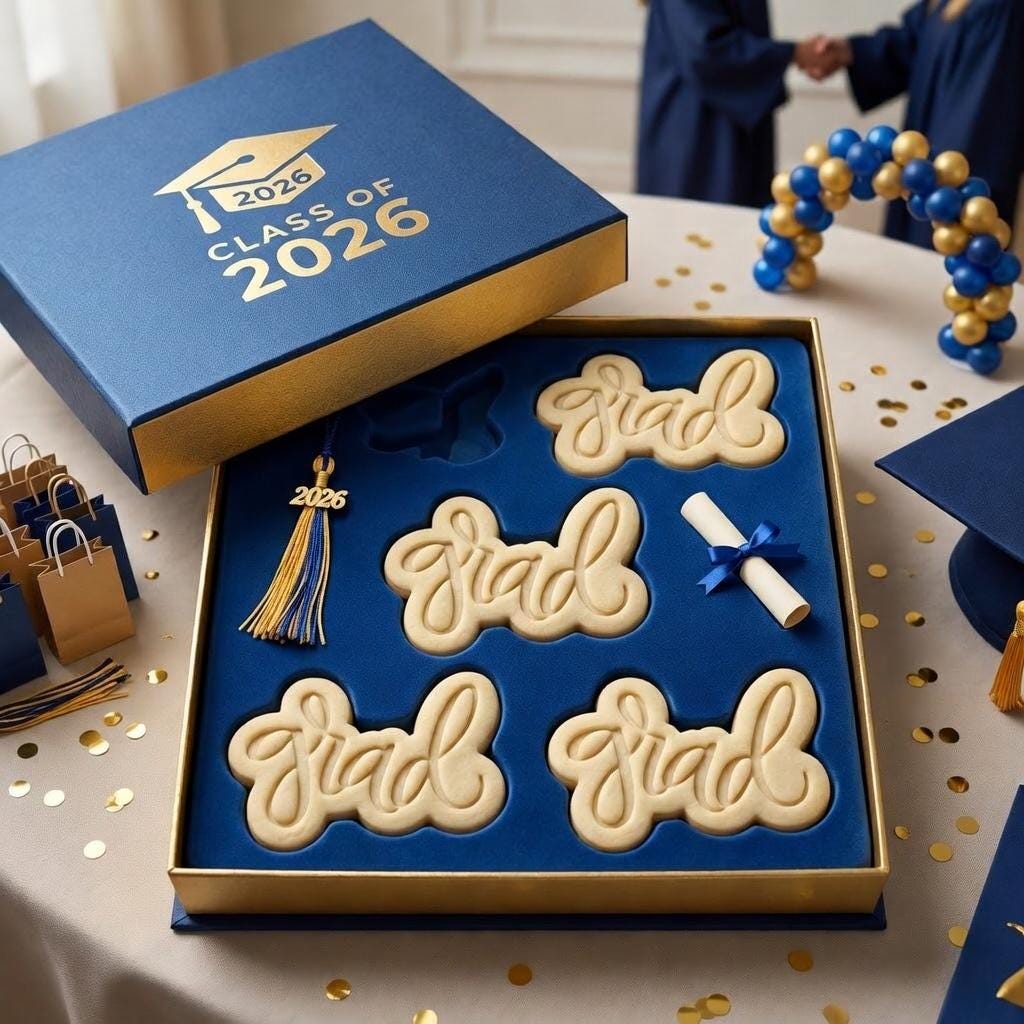 Grad 2026 Cookie Cutter and Stamp, Graduation Cookie Cutter, Class of 2026 Cookie Cutter, Graduation Cookie Stamp