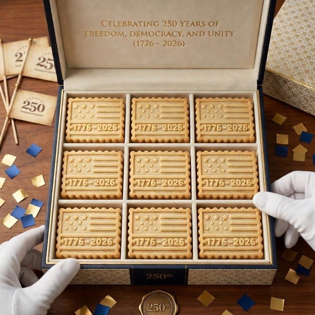 America 250 Years Cookie Cutter and Stamp, 1776–2026 USA Flag Cookie Cutter, 250th Anniversary Patriotic Cookie Stamp, 4th of July Stamp