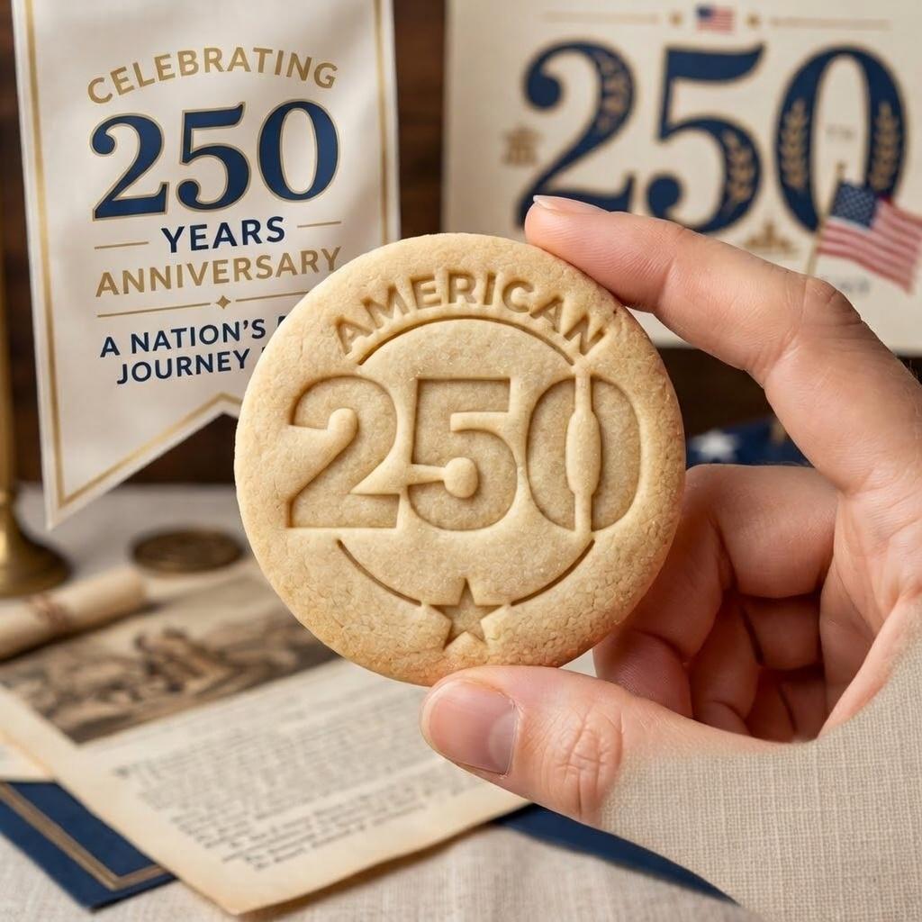 USA 250th Anniversary Cookie Cutter & Stamp, American 1776-2026 Cookie Cutter, Patriotic Cookie Stamp