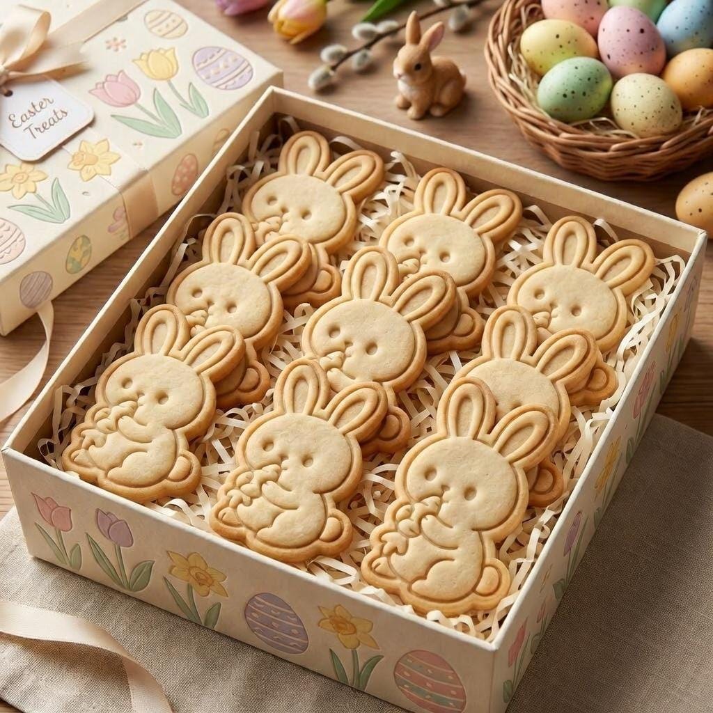 Cute Bunny Carrot Cookie Cutter & Stamp, 3D Easter Rabbit Biscuit Cutter, Spring Baking Cookie Stamp