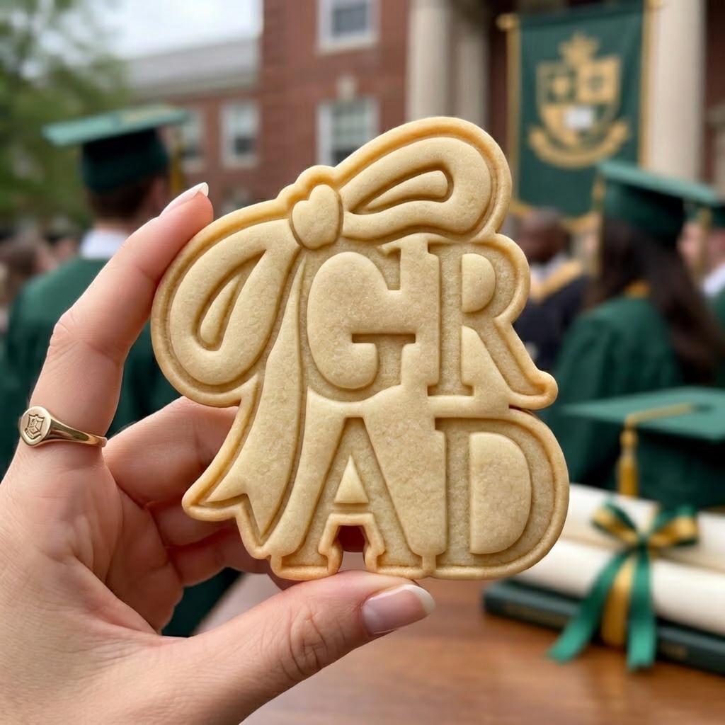 Graduation Bow 2026 Cookie Cutter & Stamp, Grad Party Favors Cookie Stamp, Senior Year 2026 Celebration Cookie Cutter