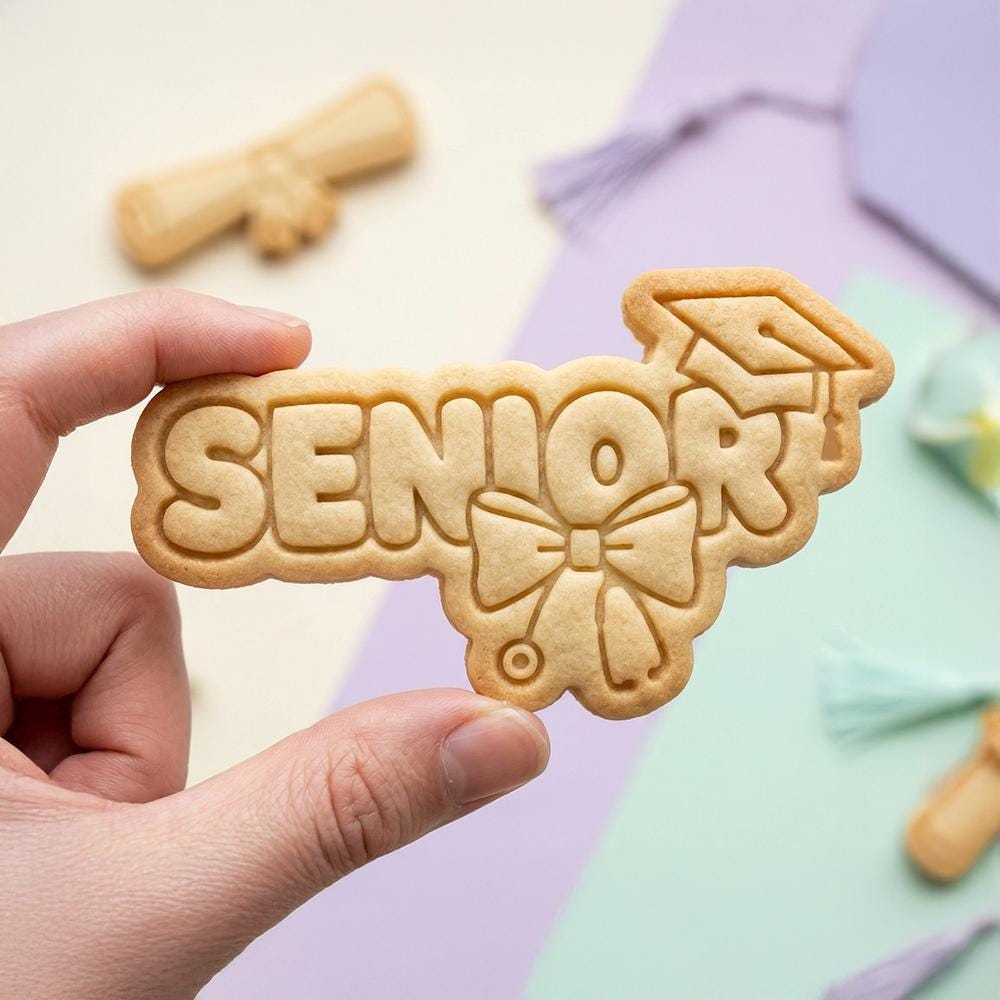 Cute Senior Nurse 2026 Cookie Cutter, Polymer Clay Cutter, Nursing Grad Party Decor, Polyclay for Medical Senior, Graduation Stethoscope