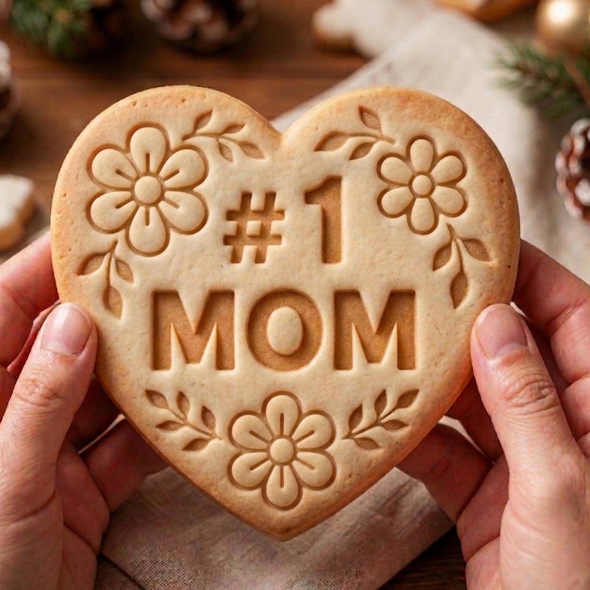 Cute #1 Mom Heart Cookie Cutter, Polymer Clay Cutter, Mother Day Decor, Sweet Baking, Polyclay for Mom Birthday, Number 1 Mom Gift