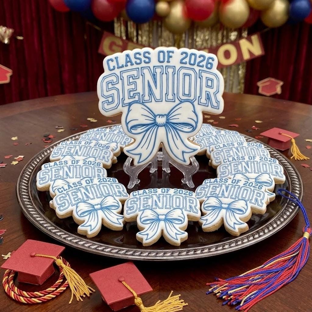 Class Of 2026 Senior Graduation Cutter Stamp Set, Senior Grad 2026, Personalized School Cookie, Class Of 2026, Graduation Year 2026 Cookie