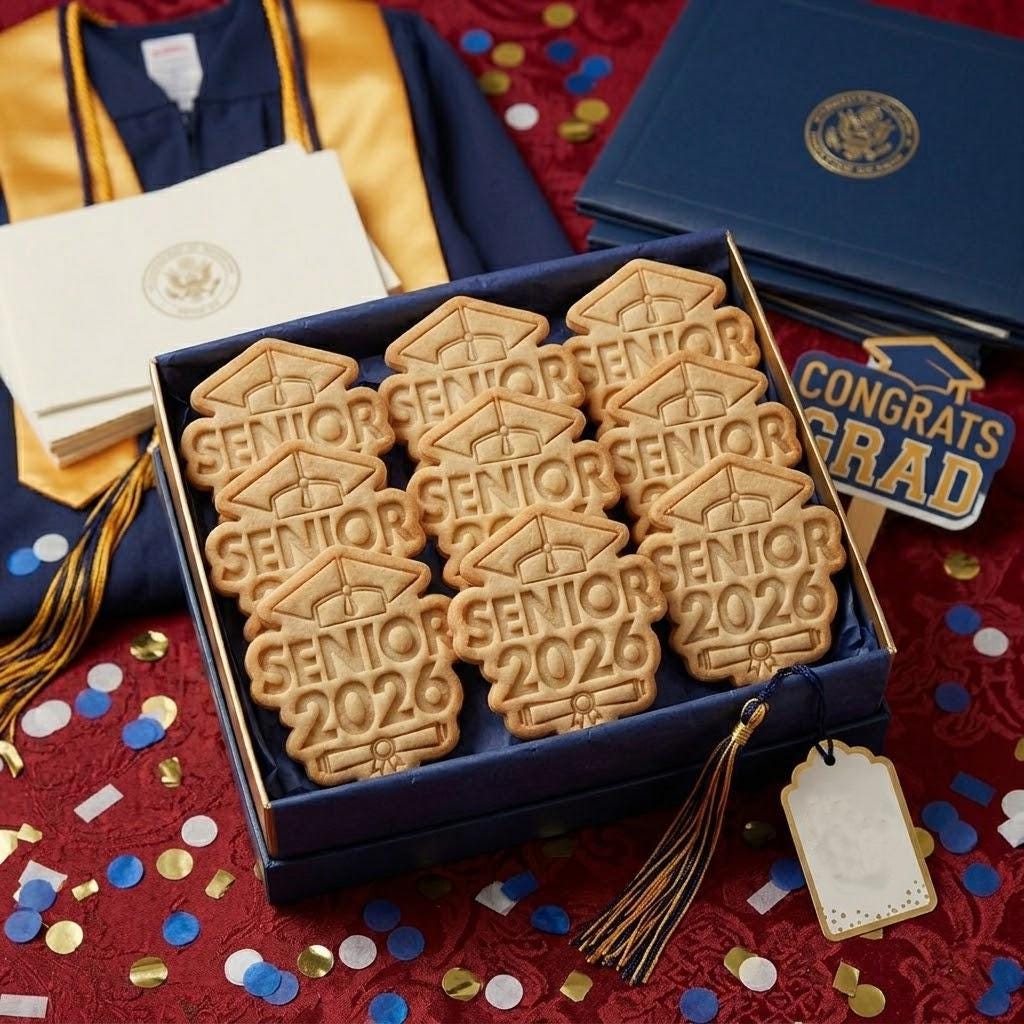2026 Senior Grad Cap Diploma Cutter Stamp Set, Senior Grad 2026, Personalized Cookie, Class Of 2026, Graduation Year 2026 Cookie