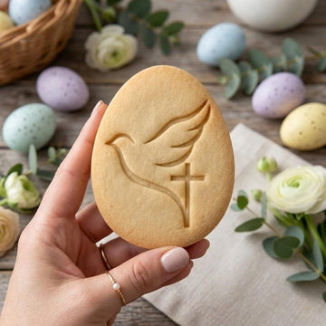 Easter Dove Cookie Stamp & Cutter, Christian Easter Cookie Stamp, Dove Cross Cookie Cutter, Religious Biscuit Stamp