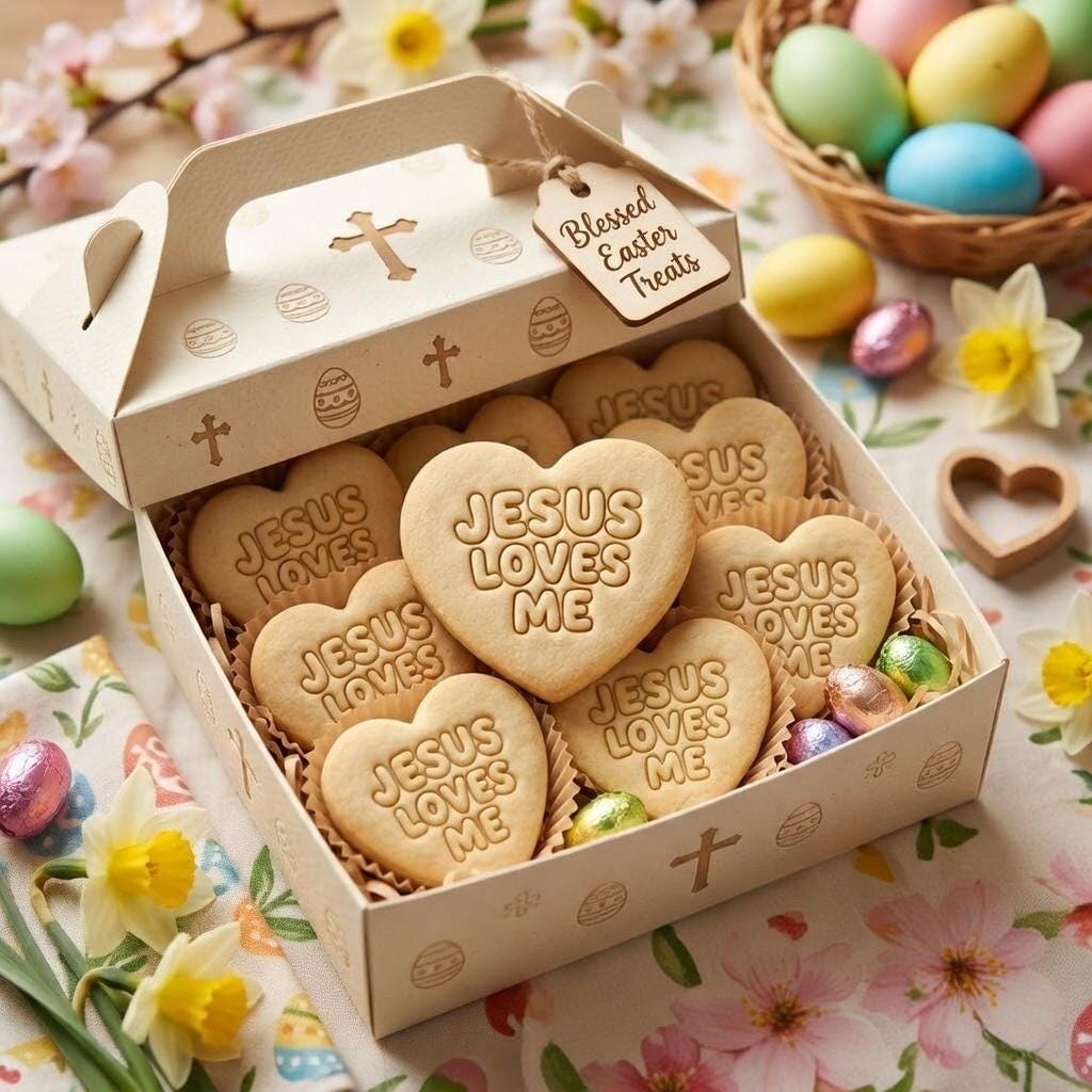 Jesus Loves Me Cookie Cutter and Stamp, Easter Christian Heart Cookie Stamp, Religious Biscuit Cutter