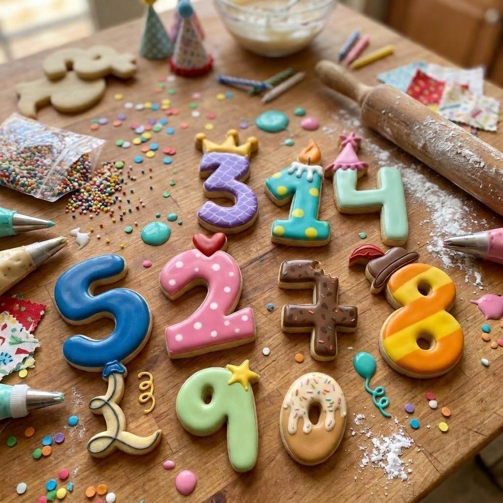 Number Cookie Cutter, Birthday Number Biscuit Cutter, Number Cookie Stamp for Kids