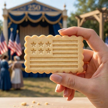 American Flag Cookie Cutter & Stamp, USA Flag Cookie Stamp, Patriotic Biscuit Cutter for 4th of July