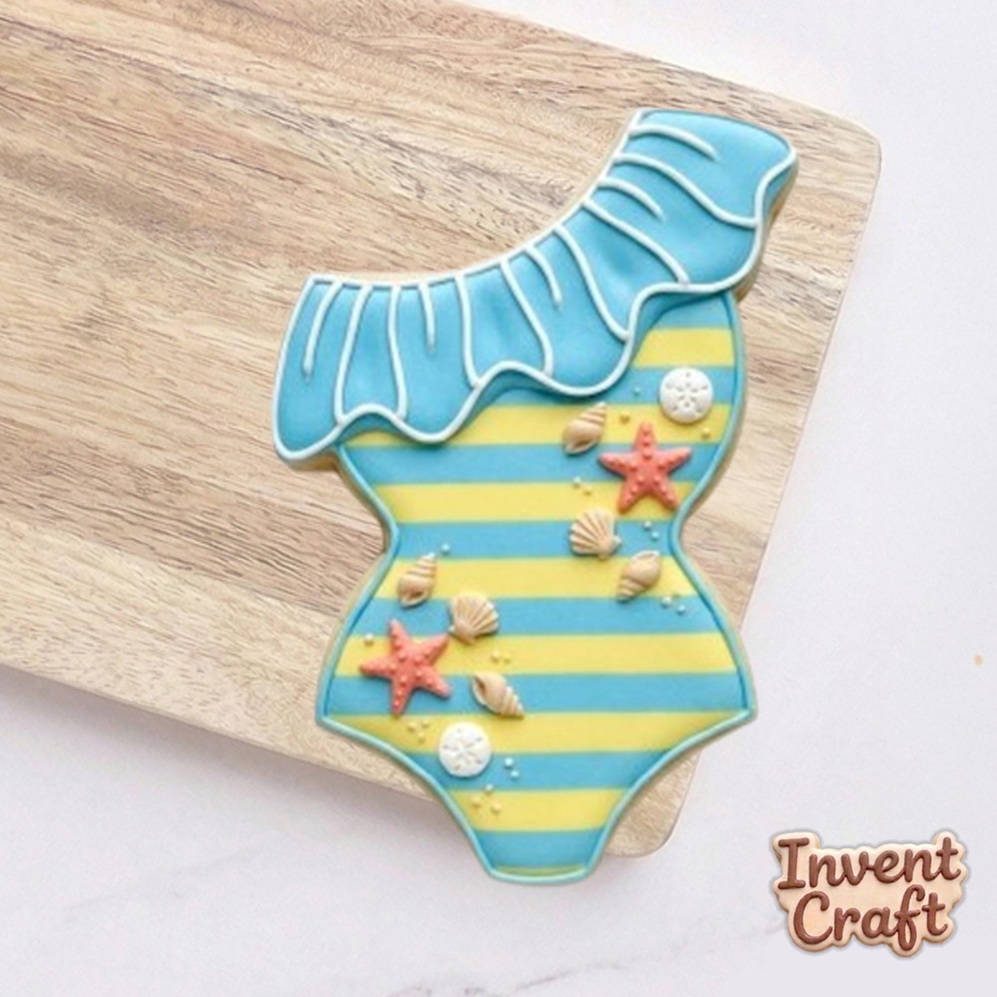 Swimsuit Off shoulder Cookie Cutter, Summer Party, Tropical Vacation Baking, Clay Cutter, Summer Baking, Beach Vibe Baking