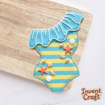 Swimsuit Off shoulder Cookie Cutter, Summer Party, Tropical Vacation Baking, Clay Cutter, Summer Baking, Beach Vibe Baking