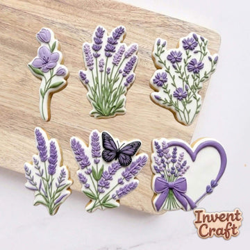 Wildflowers Purple Cookie Cutters Set, Lavender Set Cutter, Spring Cookie, Baby Shower Dessert, Mother’s Day Cookie, Mother’s Gifts