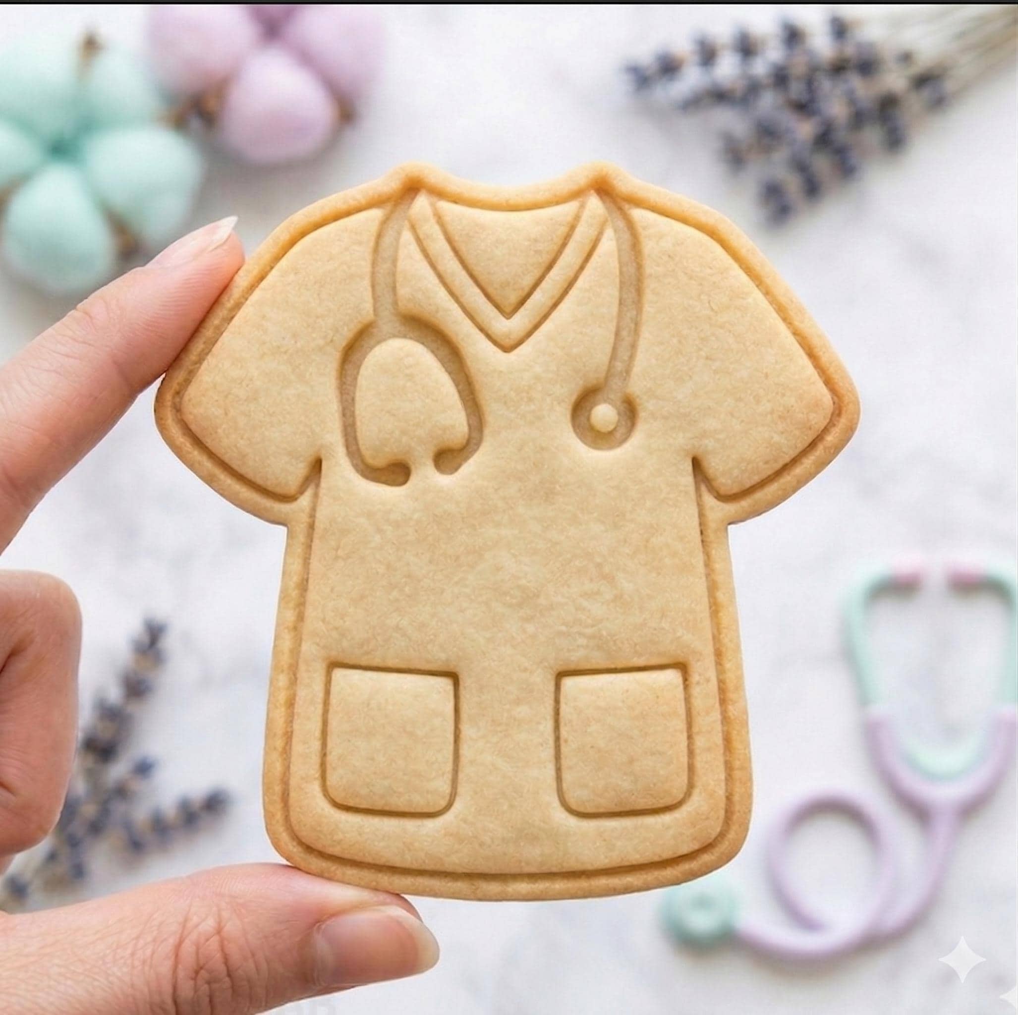 Nurse Scrub Cookie Cutter, Doctor Lab Coat Stamp, Stethoscope Medical Mold, Polymer Clay Cutter, Nursing School Grad, Healthcare Worker Gift