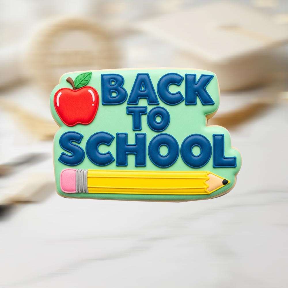 Back To School Cookie Cutter, Apple and Pencil Stamp, Polymer Clay Cutter, First Day of School Decor, Teacher Appreciation, Polyclay Mold