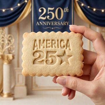 Patriotic America 250 Cookie Stamp & Cutter, USA 1776-2026 Anniversary Biscuit Stamp, 250 Years Celebration Cookie Cutter