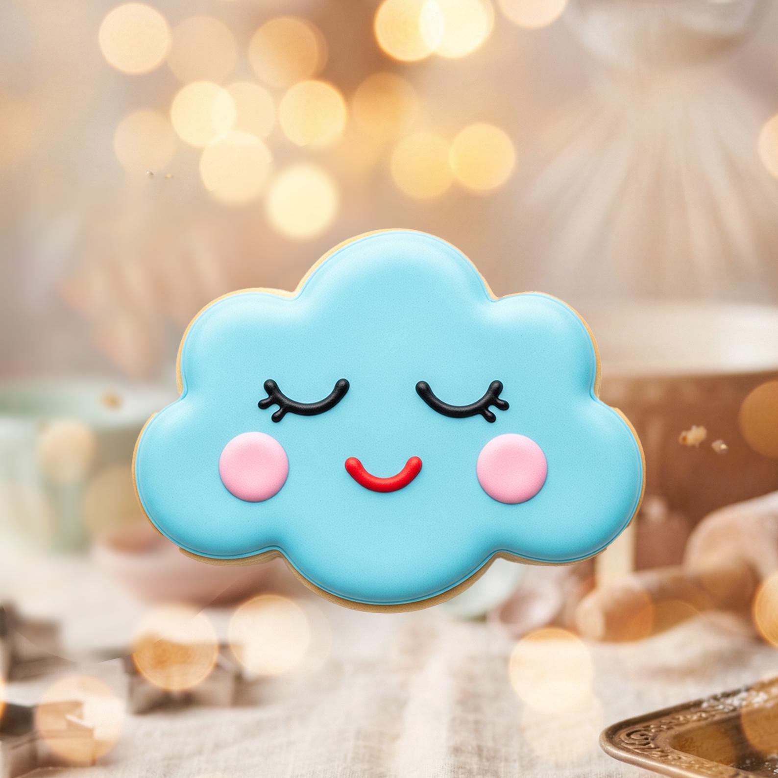 Happy Cloud Cookie Cutter, Polymer Clay cutter, Fondant  , Weather Theme, Baby Shower Baking, Fondant, Polyclay