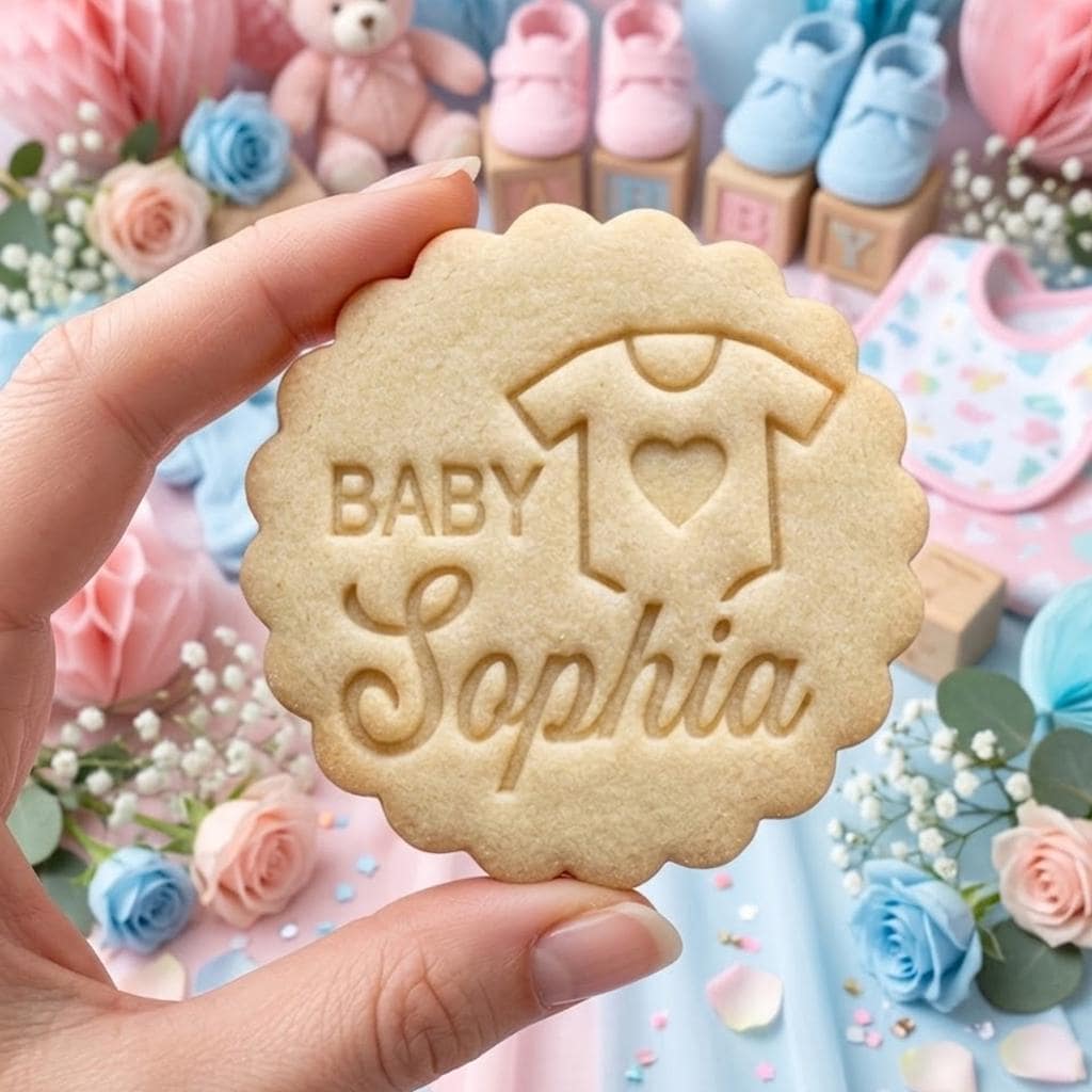 Personalized Name Baby Cookie Cutter & Stamp, Custom Cookie, Baby Shower Cutters, Cookie Cutter Stamp Set, Baby Gift, Birthday Barking