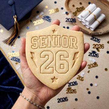 Senior 2026 Cookie Cutter and Stamp, Graduation Shield Cookie Cutter, Senior Class Cookie Stamp, Grad Party Favor