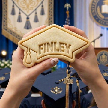 Custom Name Grad Cap Cookie Cutter and Stamp, Personalized Graduation Cap 2026 Cookie Cutter, Class of 2026 Cookie Stamp
