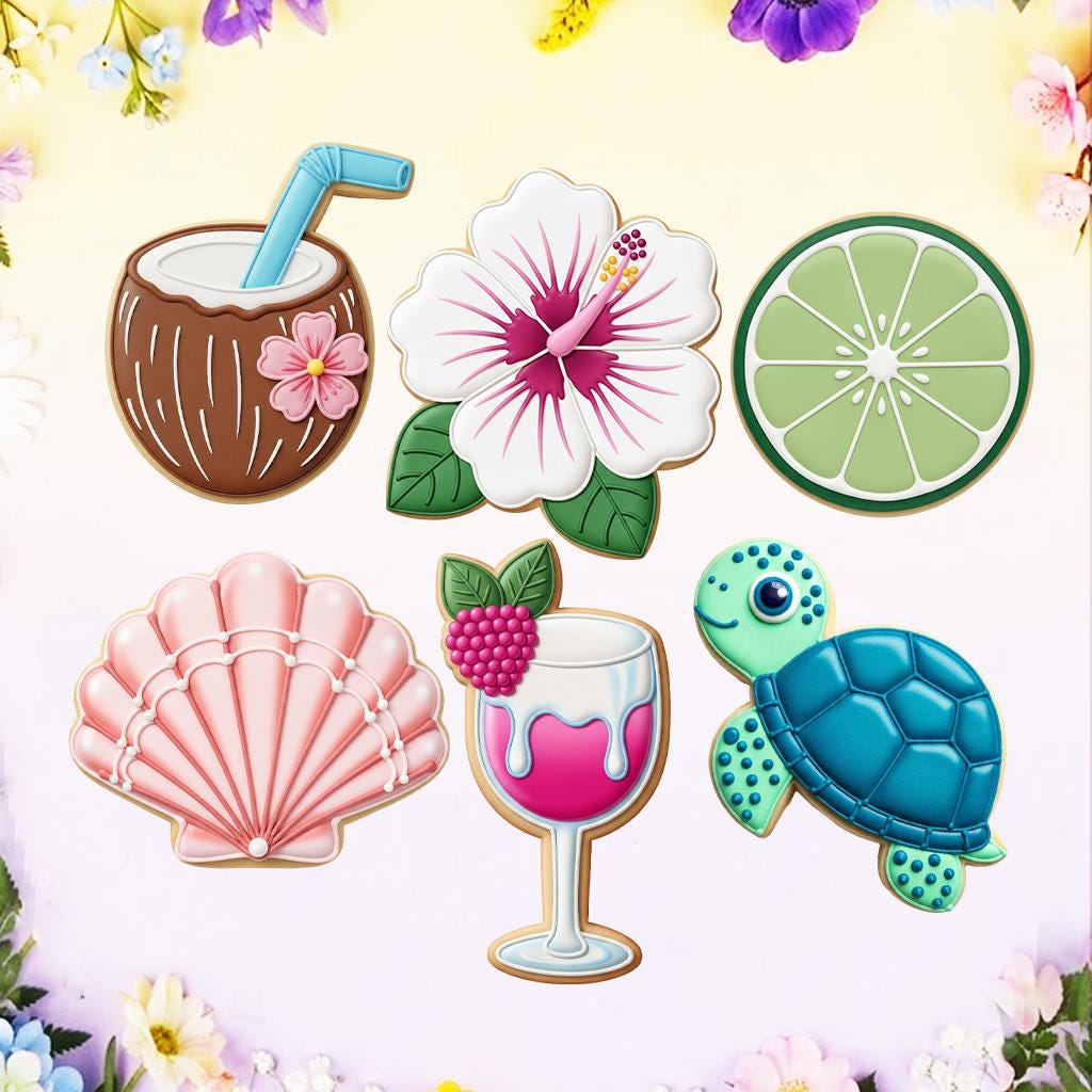 Summer Vibe Cookie Cutters Set, Floral Set Cutter, Beach Day Cookie, Baby Shower Dessert, Mother’s Gifts, Summer Gift, Clay Cutter